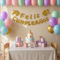 Guirnalda Glitter Feliz Cumpleaños Unicornio