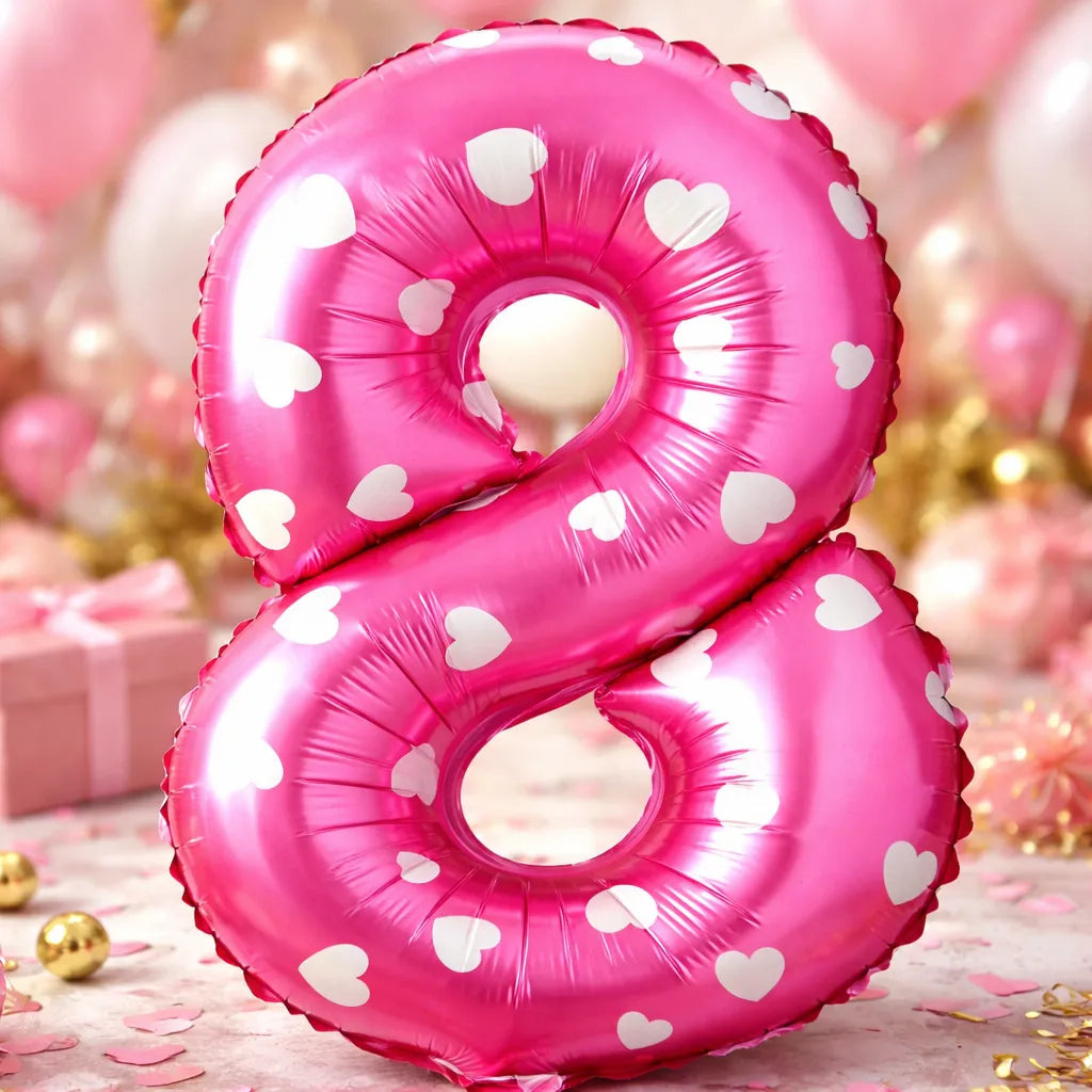 Globo Numero Rosado Corazón