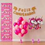 Kit Decoración Feliz Cumpleaños Unicornio + Globos | Cotillón Activarte