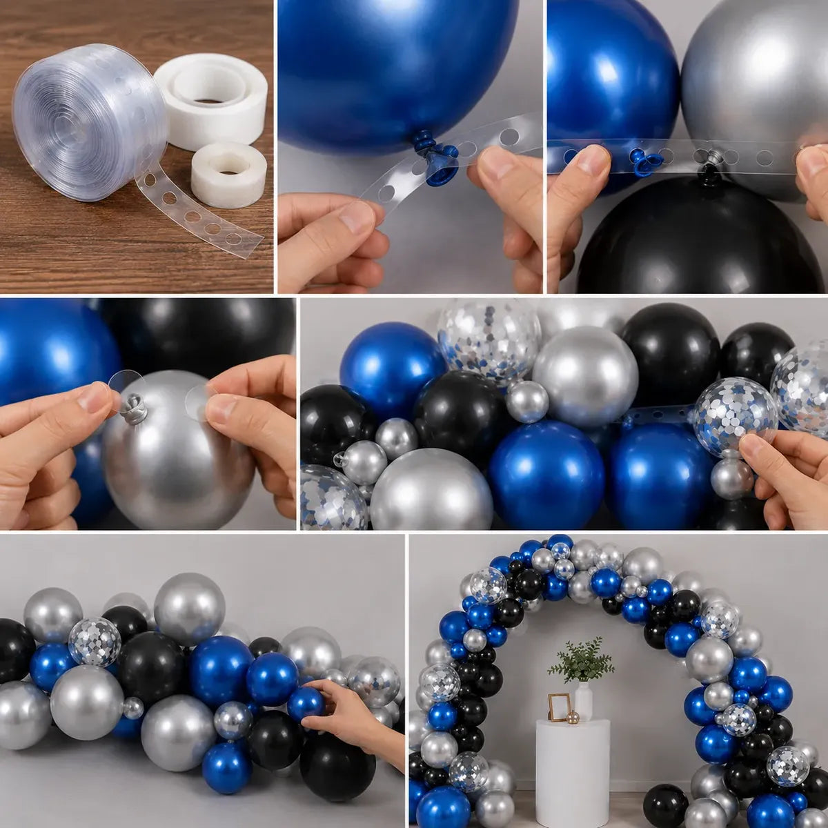 Kit para Arco de Globos | 2 Cintas para Arco + 2 Cintas Adhesivas
