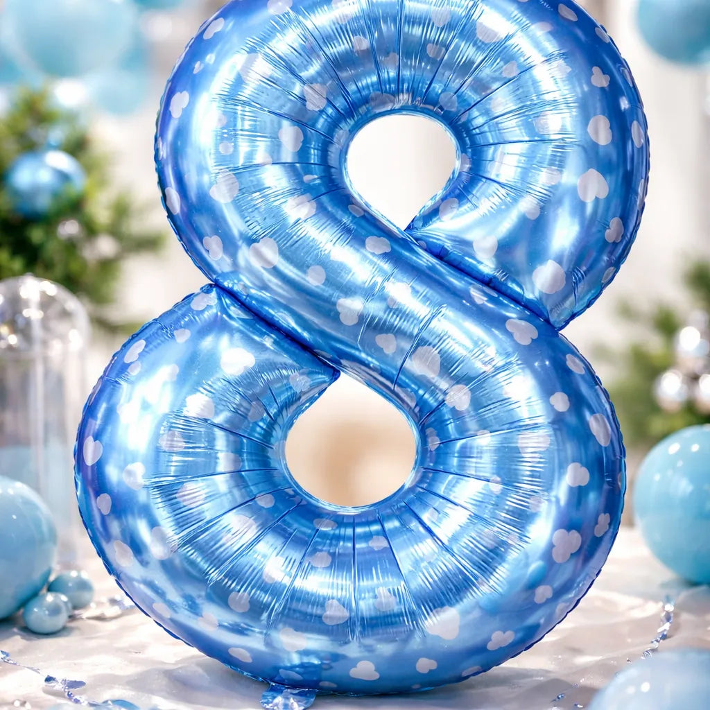 Globo Numero Celeste Corazón