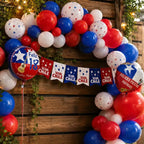 Set Decoración Fiestas Patrias Viva Chile con Globos y Banderín