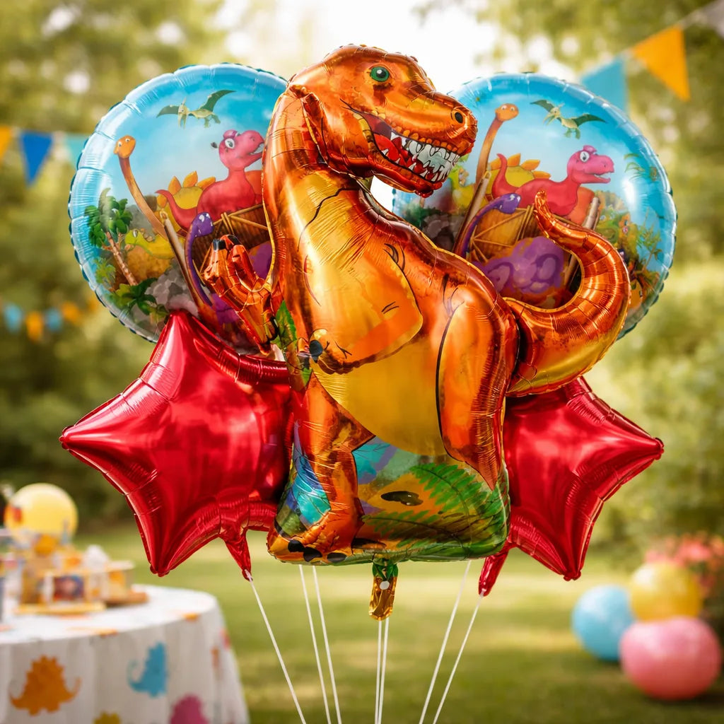 Set 5 Globos Cumpleaños Dinosaurio
