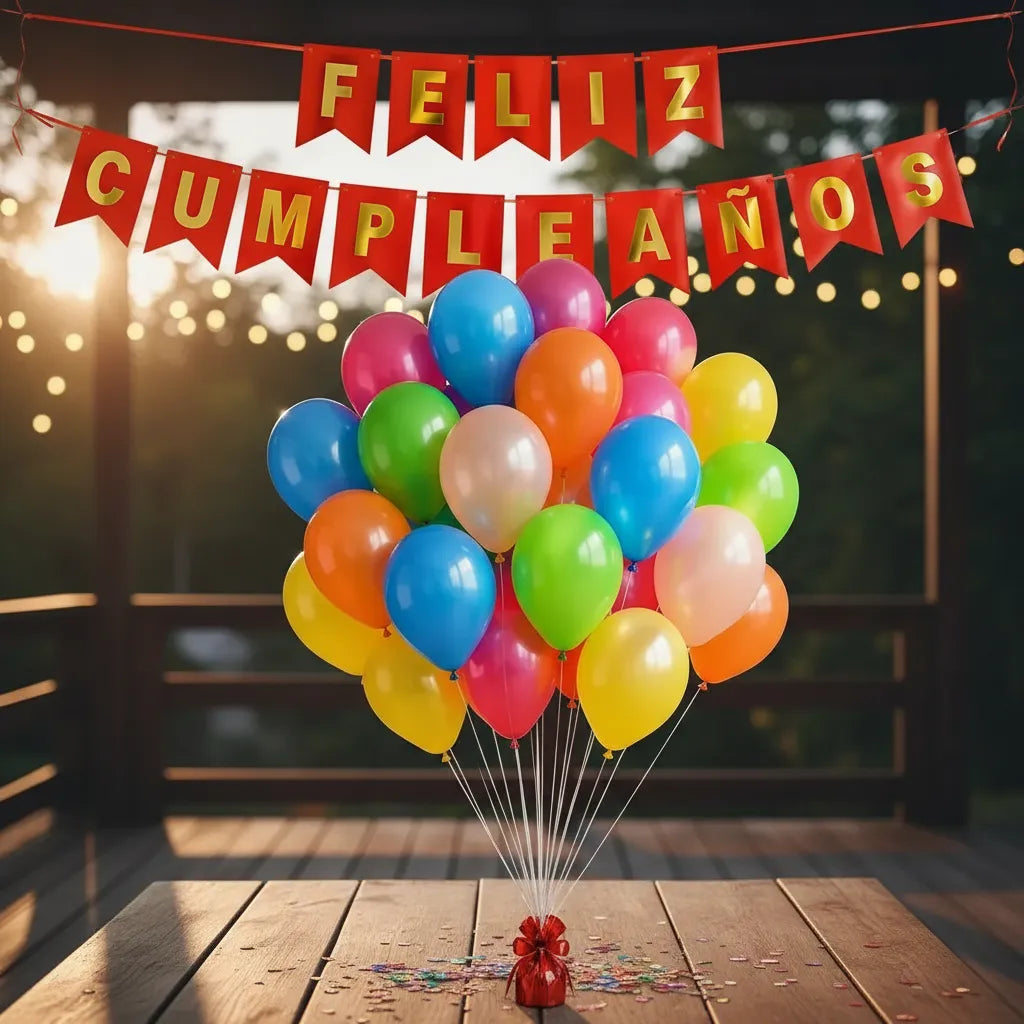 Kit Decoración Feliz Cumpleaños + Globos Colores | Cotillón Activarte