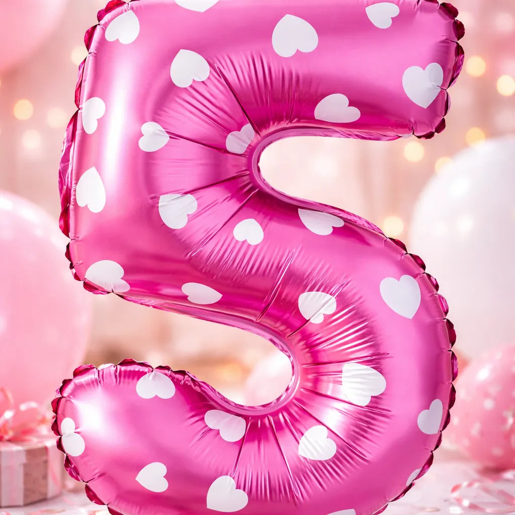 Globo Numero Rosado Corazón