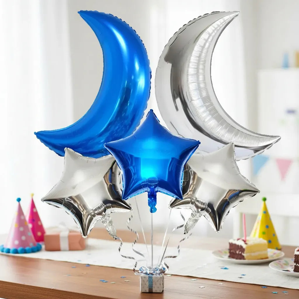 Set Decoración Cumpleaños Espacial con Astronautas, Planetas y Globos Metalizados