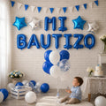Set Globos Letras Mi Bautizo Celeste