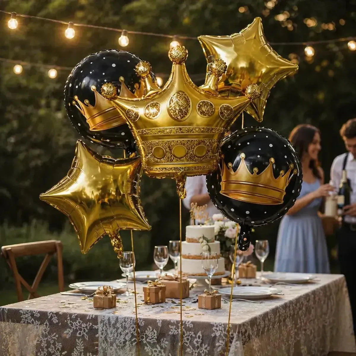 Set 5 Globos Metálicos Corona | Decoración Cumpleaños
