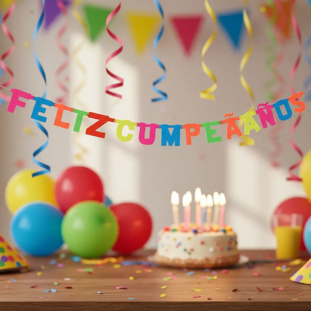 Guirnalda Feliz Cumpleaños Neón Flúor