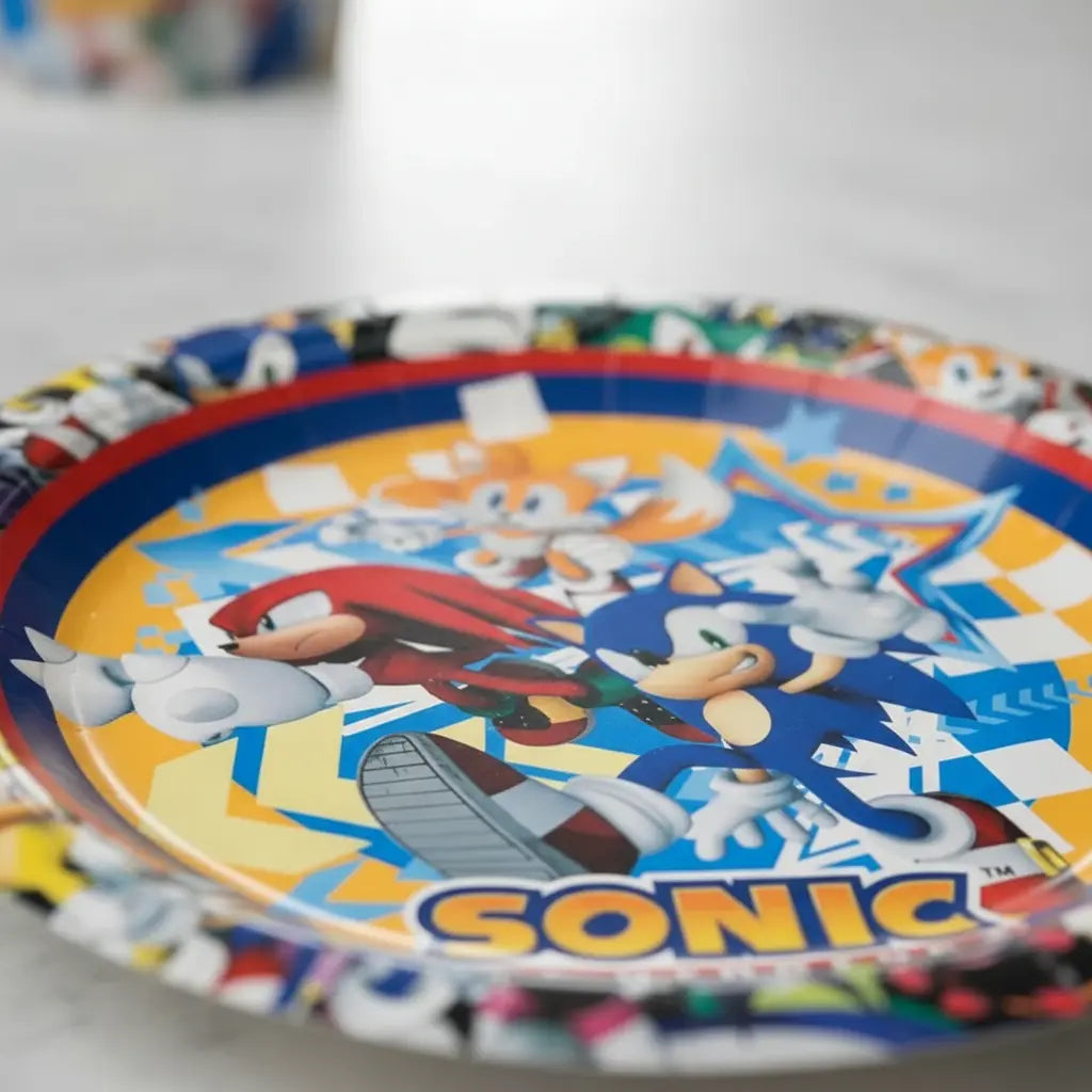 Plato Cumpleaños Sonic x 6