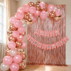 Kit Decoración Cumpleaños Rose Gold con Arco de 98 Globos