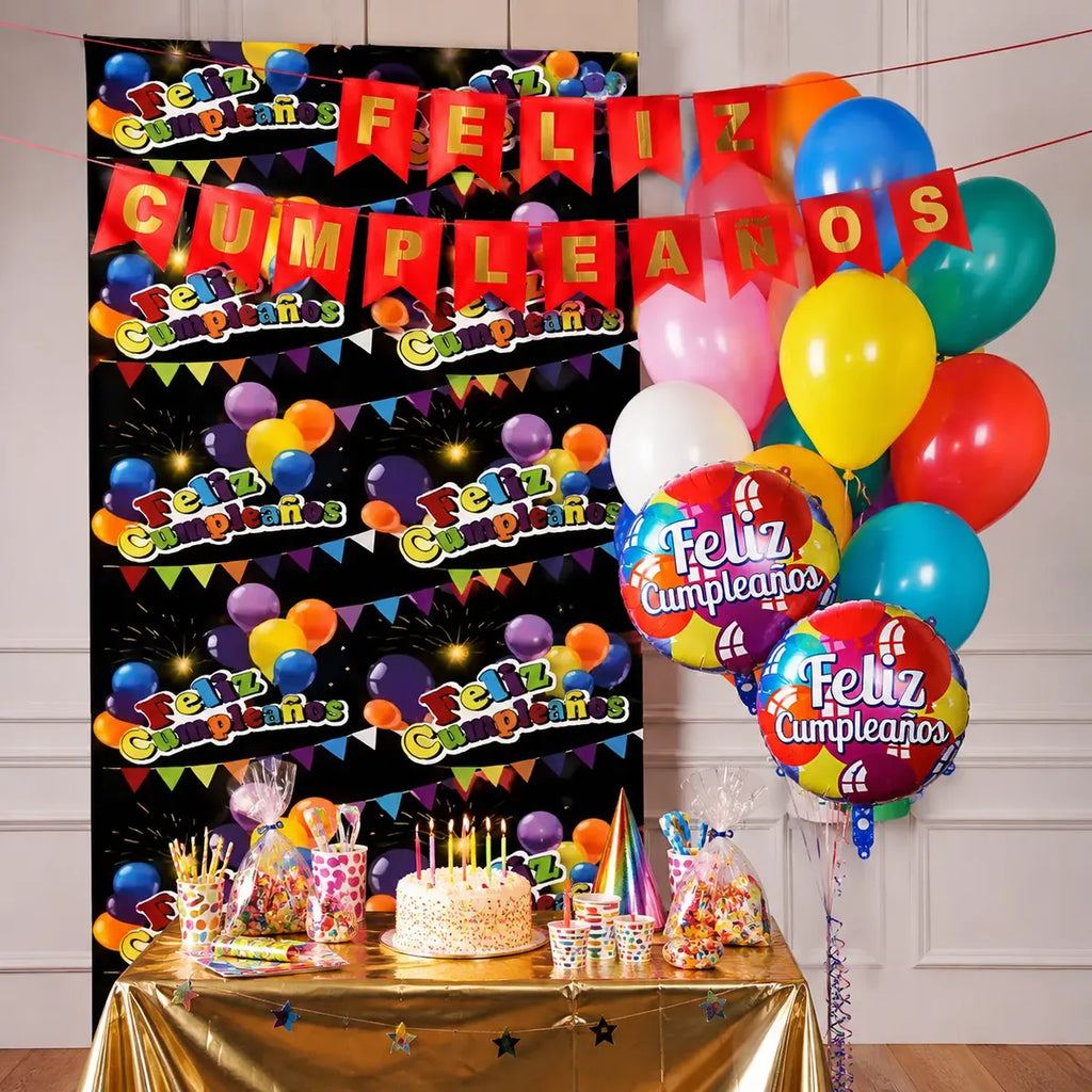 Kit Decoración Cumpleaños Feliz Cumpleaños | Globos Diseño | Cotillón Activarte