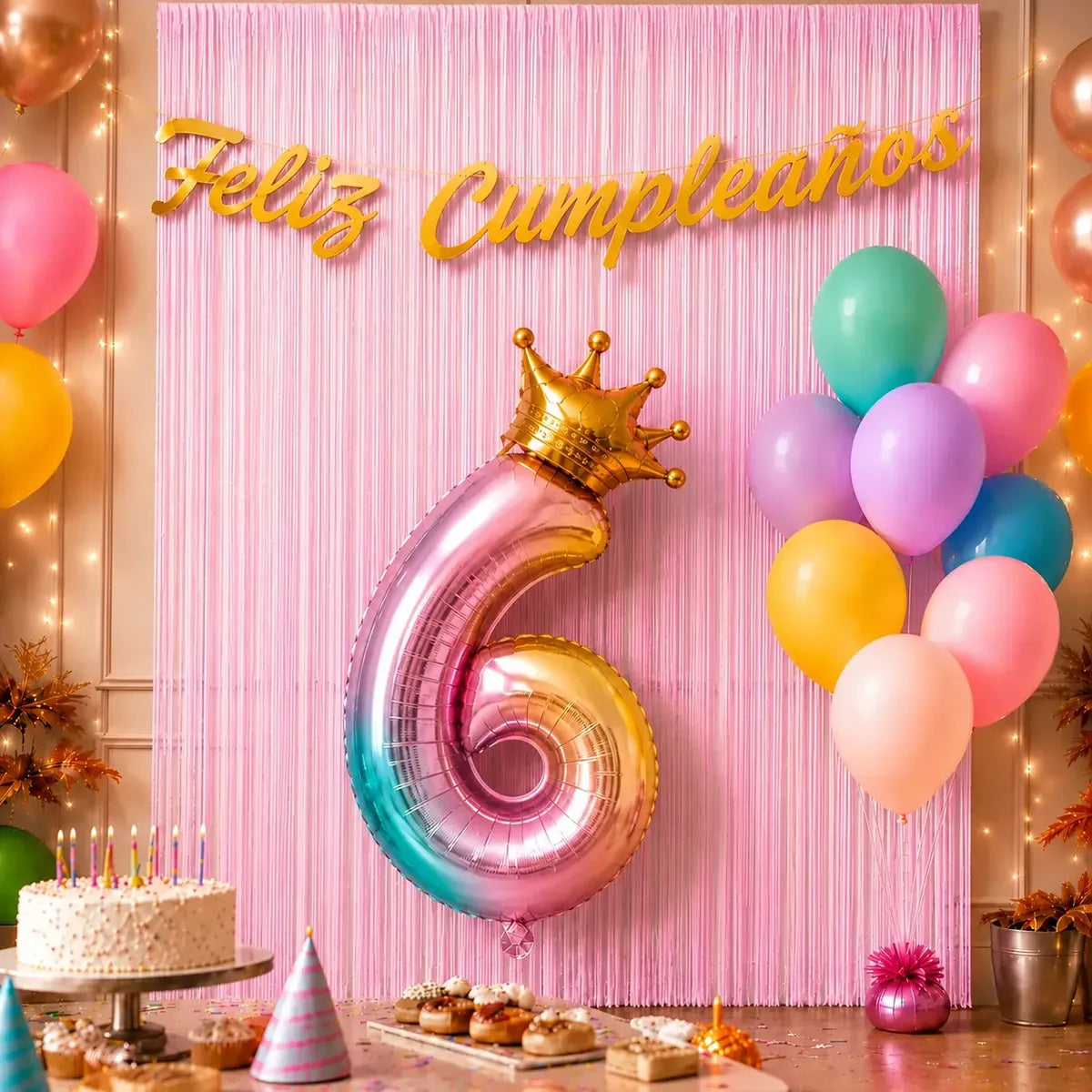 Kit Decoración Cumpleaños + Globos Número Corona | Cotillón Activarte