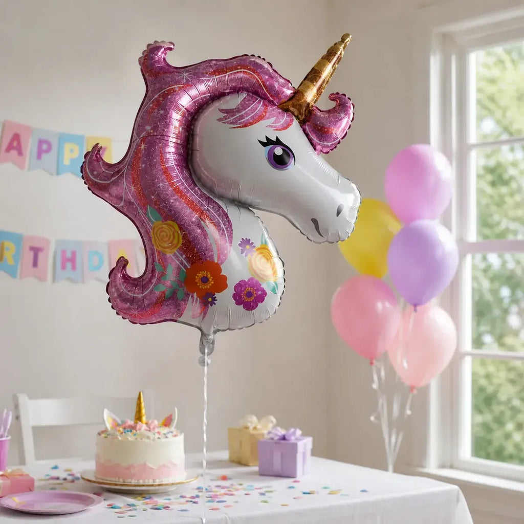 Kit Decoración Feliz Cumpleaños Unicornio + Globos | Cotillón Activarte