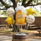 Set 5 Globos Cerveza y Estrellas | Decoración Cumpleaños