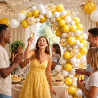 Arco Orgánico de Globos Blanco y Dorado 100 Unidades