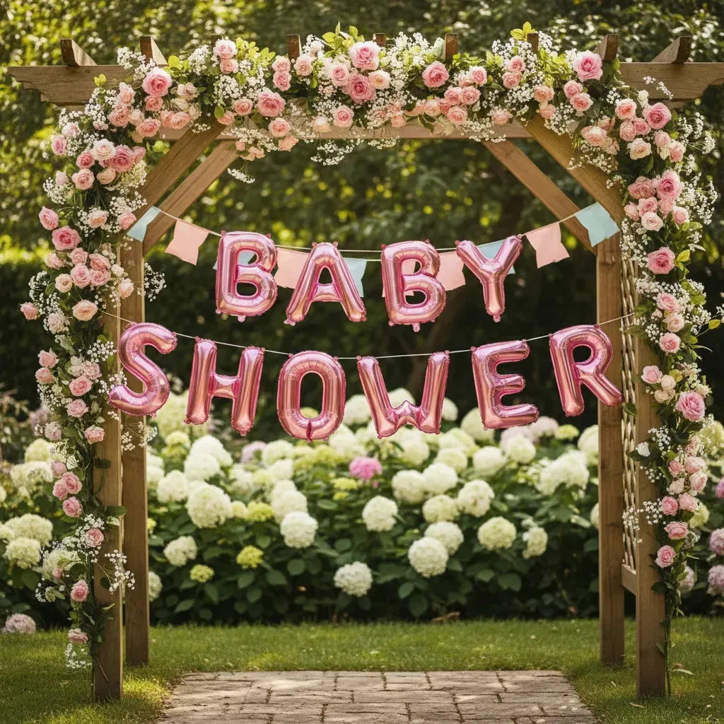 Globos Letras Baby Shower Rosado