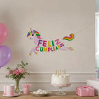 Guirnalda Feliz Cumpleaños Unicornio Grande
