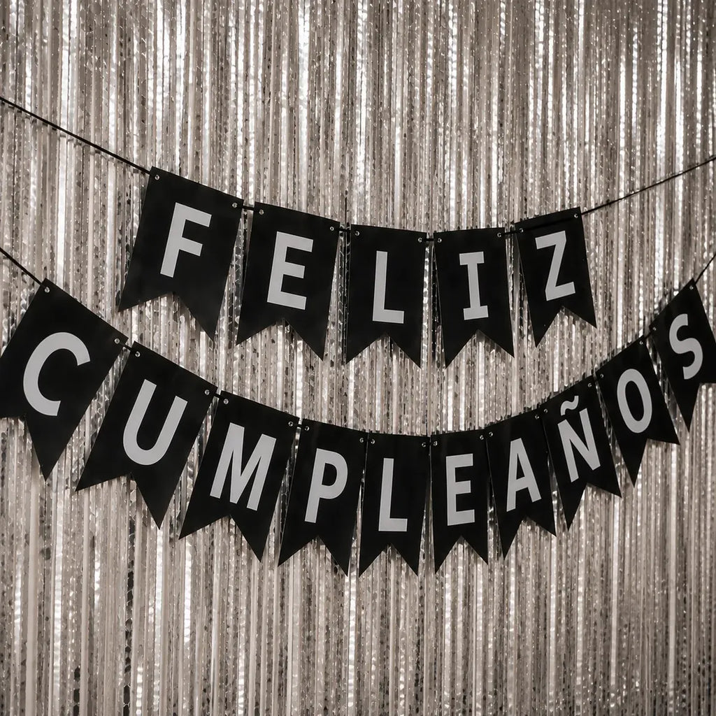 Kit Decoración Cumpleaños Negro Plateado | Fiesta Completa