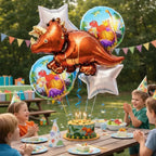 Set Globos Metálico Dinosaurio Triceratops