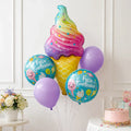 Set 5 Globos Metálicos Helado Barquillo | Decoración Cumpleaños