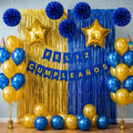 Kit Decoración Cumpleaños Azul Dorado | Cotillón Activarte