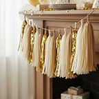 Guirnalda Tassel Metal Beige Dorado