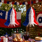 Adorno Colgante Campana Tricolor Chile 25 cm | Decoración Fiestas Patrias