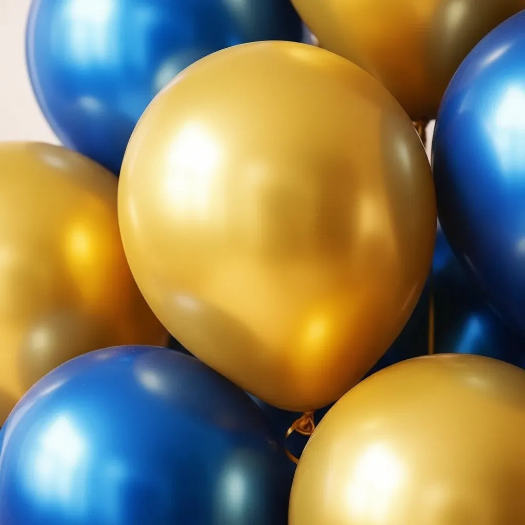 Kit Decoración Feliz Cumpleaños+ Globos Azul Dorado | Cotillón Activarte