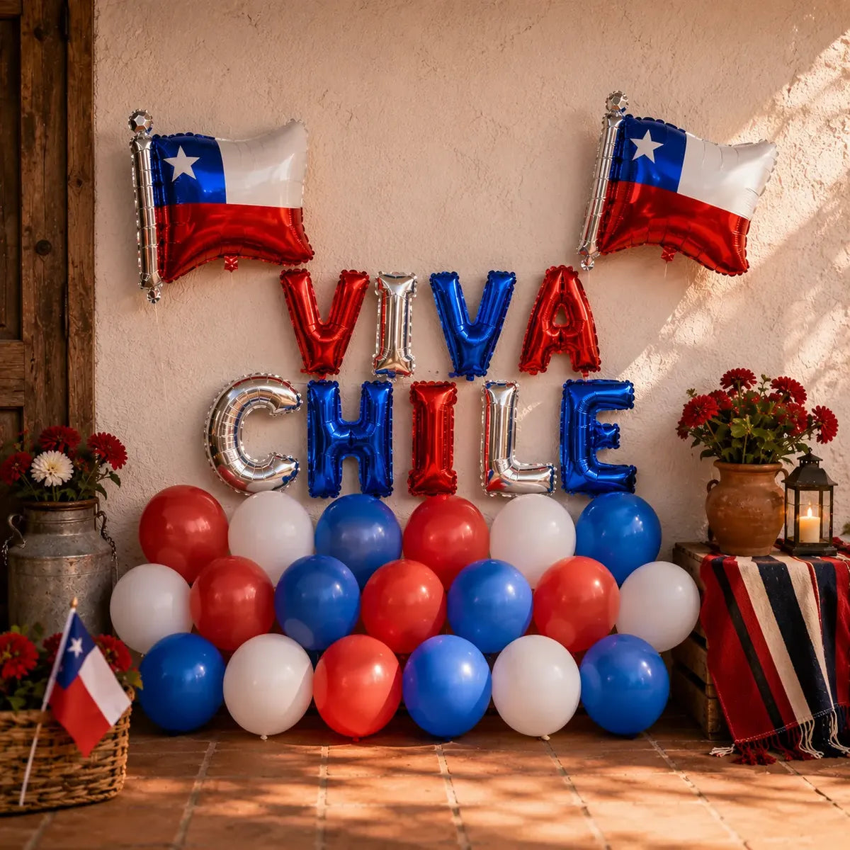 Set Globos Fiestas Patrias Chile Viva Chile
