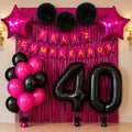Kit Deco Cumpleaños Número Fucsia Negro