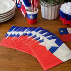Set 12 Servilletas Bandera de Chile Fiestas Patrias