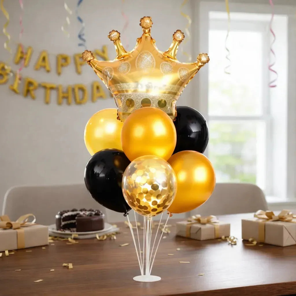 Set 7 Globos con Base Corona