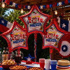 Globo Metálico Estrella Viva Chile Fiestas Patrias 18 Pulgadas