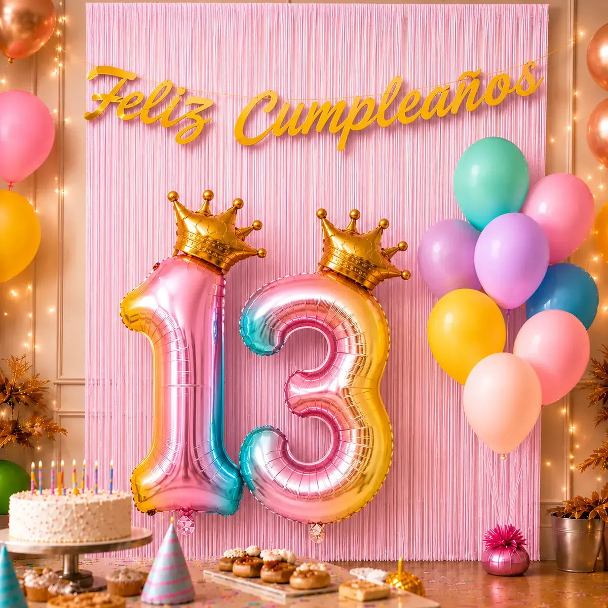 Kit Decoración Cumpleaños + Globos Número Corona | Cotillón Activarte