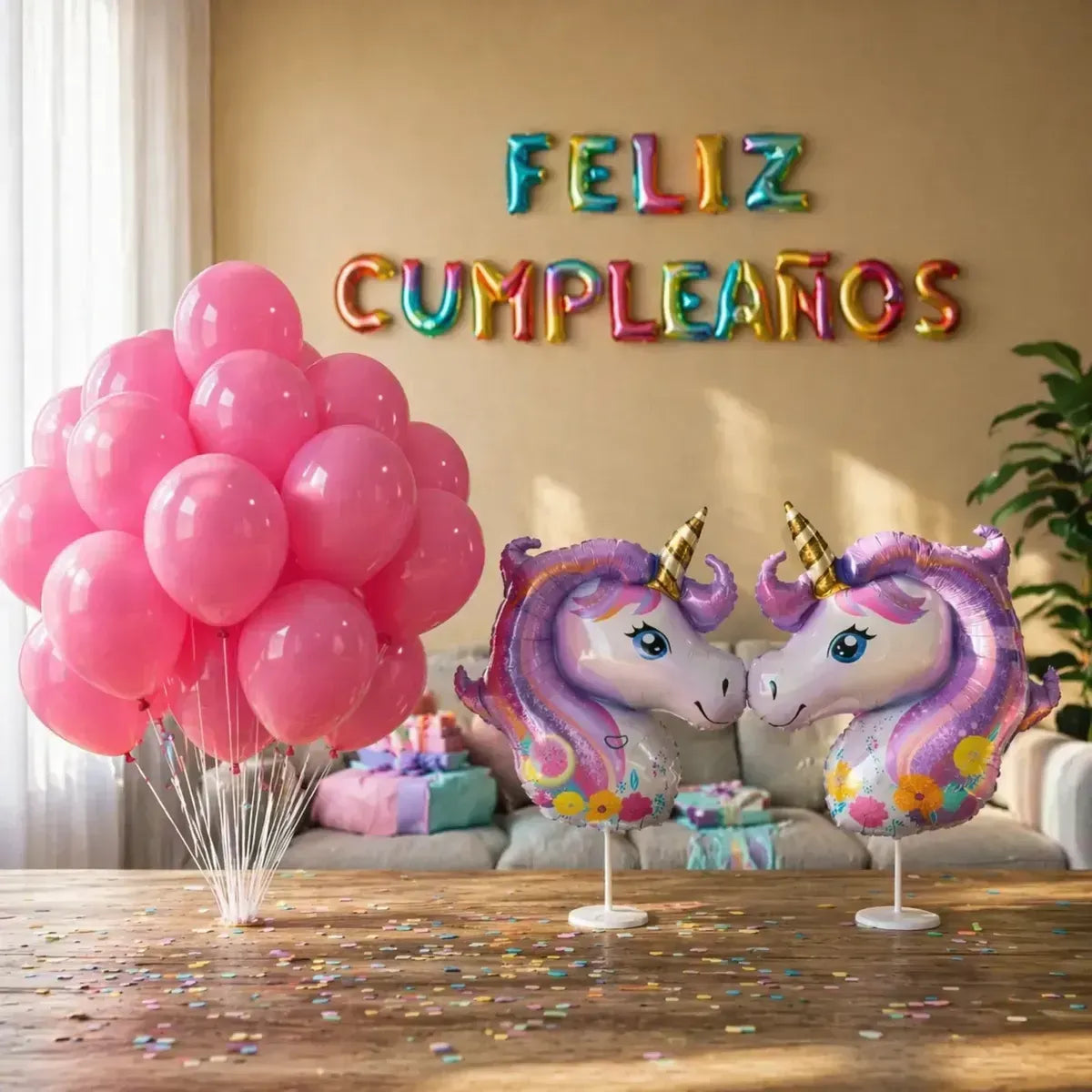 Set Decoración Globos Cumpleaños Unicornio | Cotillón Activarte