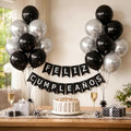 Kit Decoración Feliz Cumpleaños + Globos Negro Plateado | Cotillón Activarte