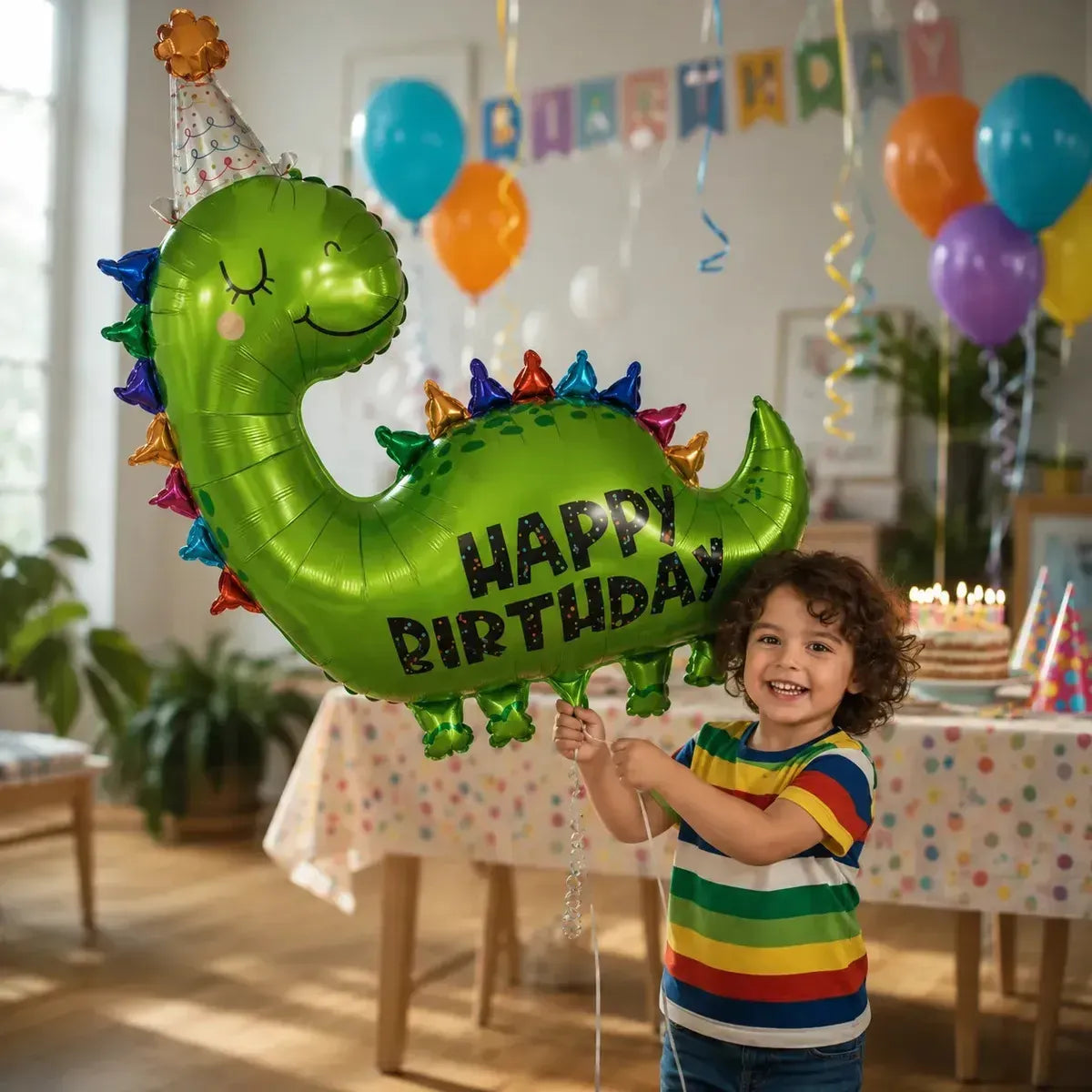 Globo Metálico Dinosaurio Happy Birthday