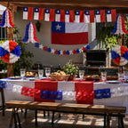 Kit Decoración Fiestas Patrias Chile con Bandera y Guirnaldas