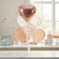 Set 7 Globos Rose Gold con Base | Decoración Cumpleaños