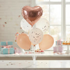 Set 7 Globos Rose Gold con Base | Decoración Cumpleaños