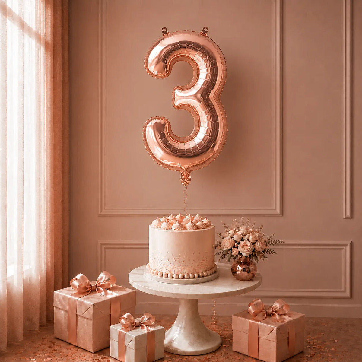 Globo Metálico Números Rose Gold 70 cm
