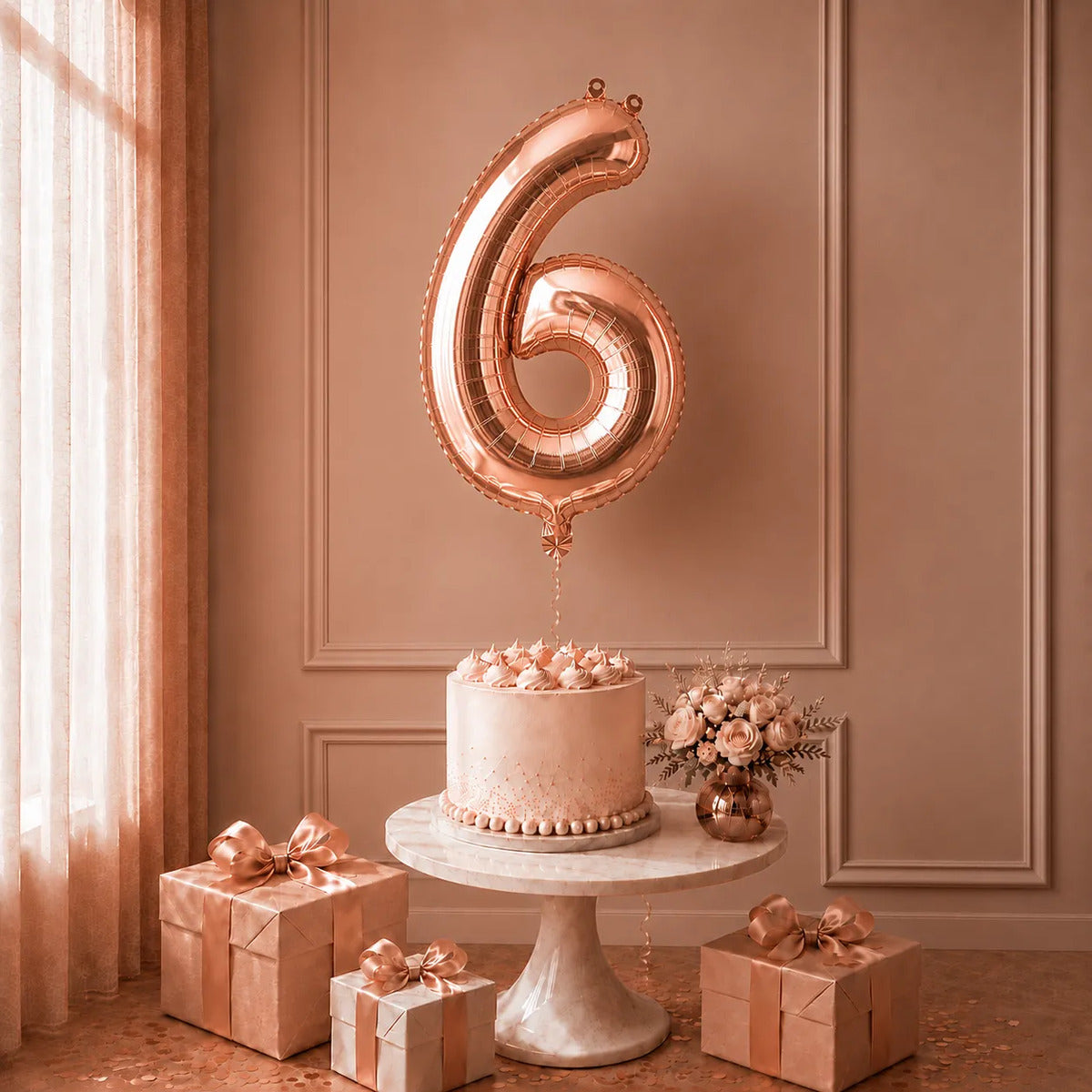 Globo Metálico Números Rose Gold 70 cm