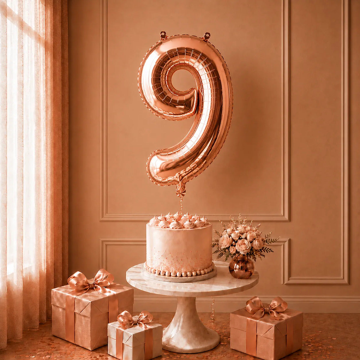 Globo Metálico Números Rose Gold 70 cm