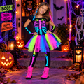 Disfraz Niñita Esqueleto Flúor Halloween