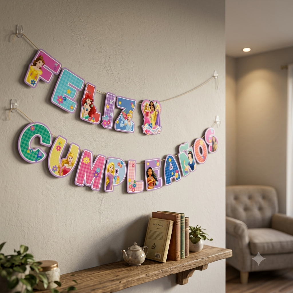 Pack Decoración Cumpleaños Princesas Disney para 36 Personas