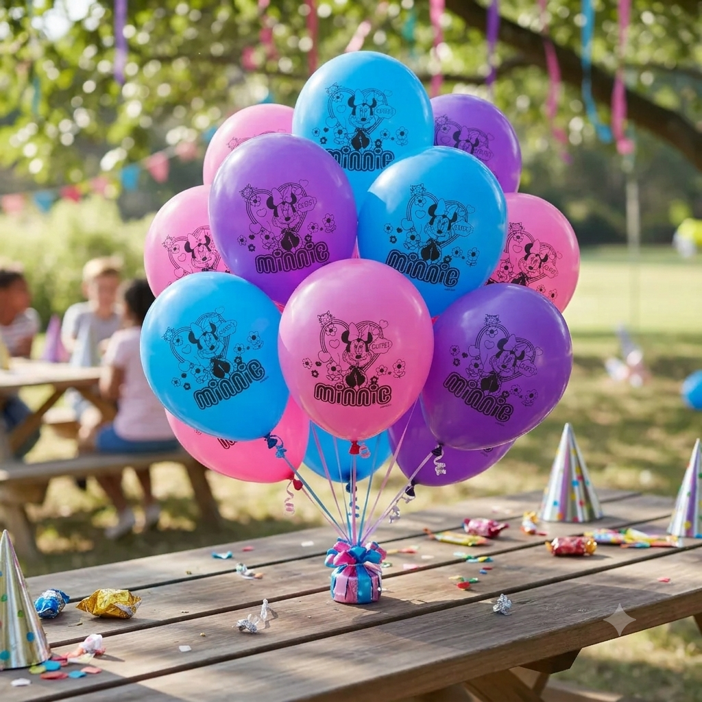 Pack Decoración Cumpleaños Minnie Mouse para 12 Personas