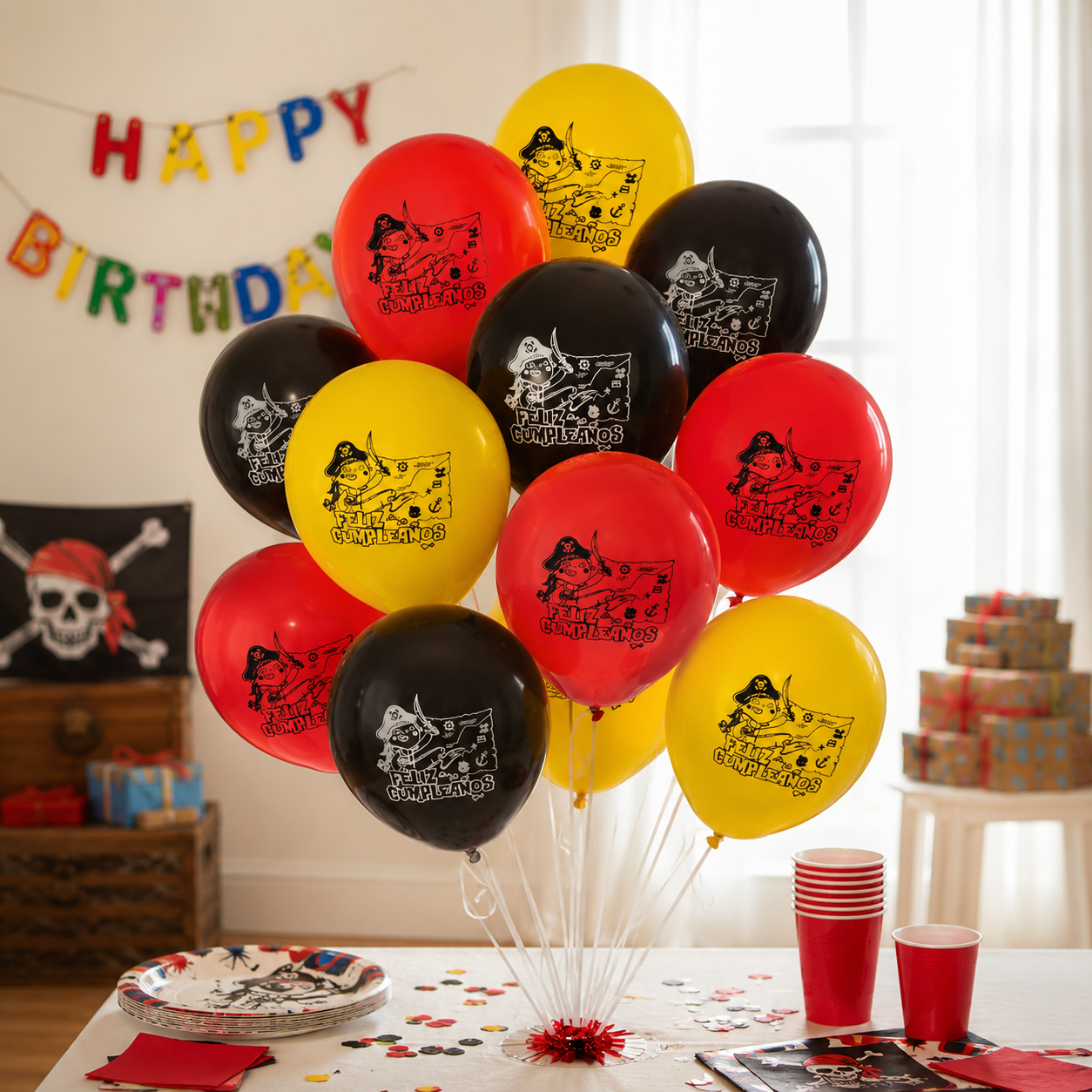 Pack Decoración Cumpleaños Pirata para 30 Personas