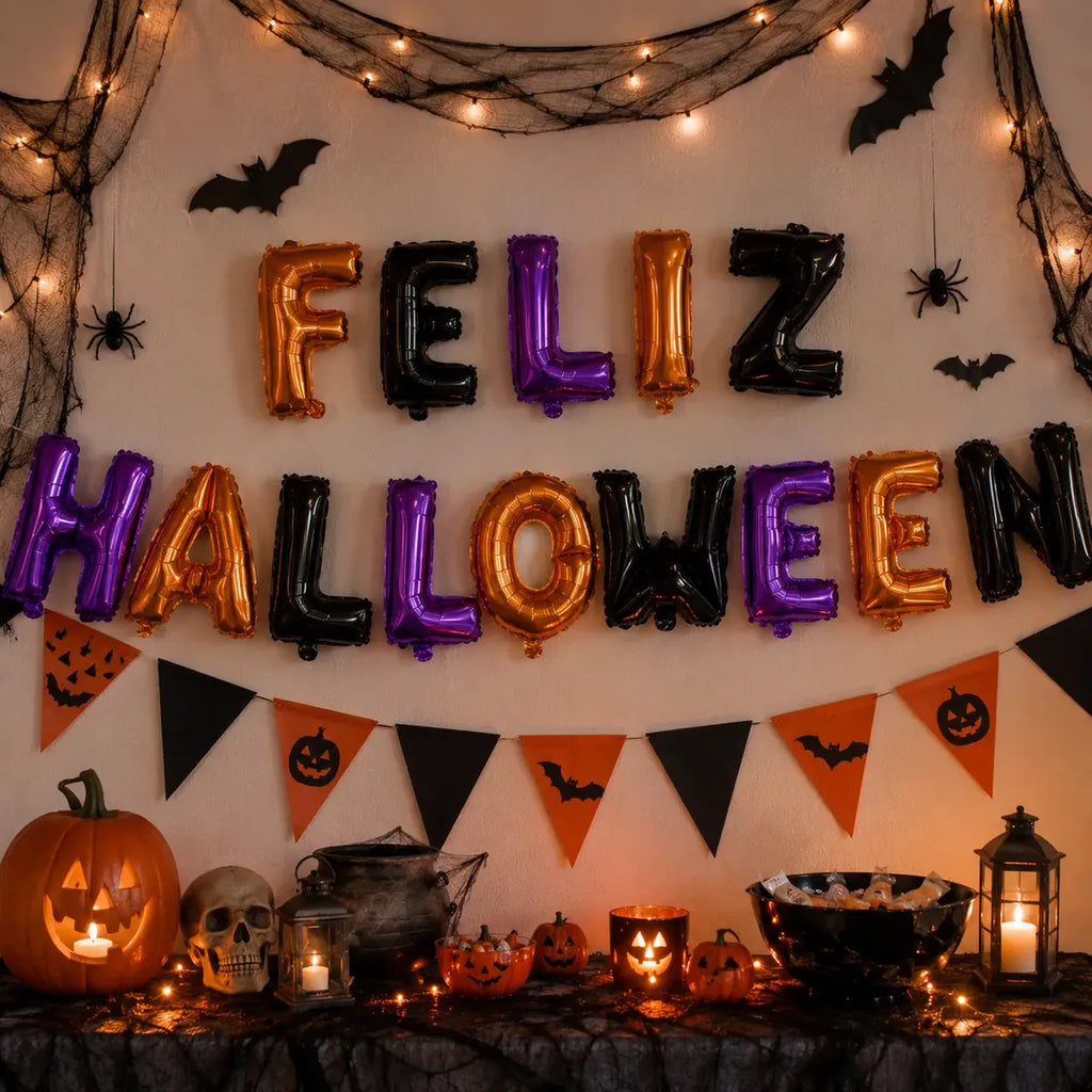 Globo Metálico Letras Feliz Halloween