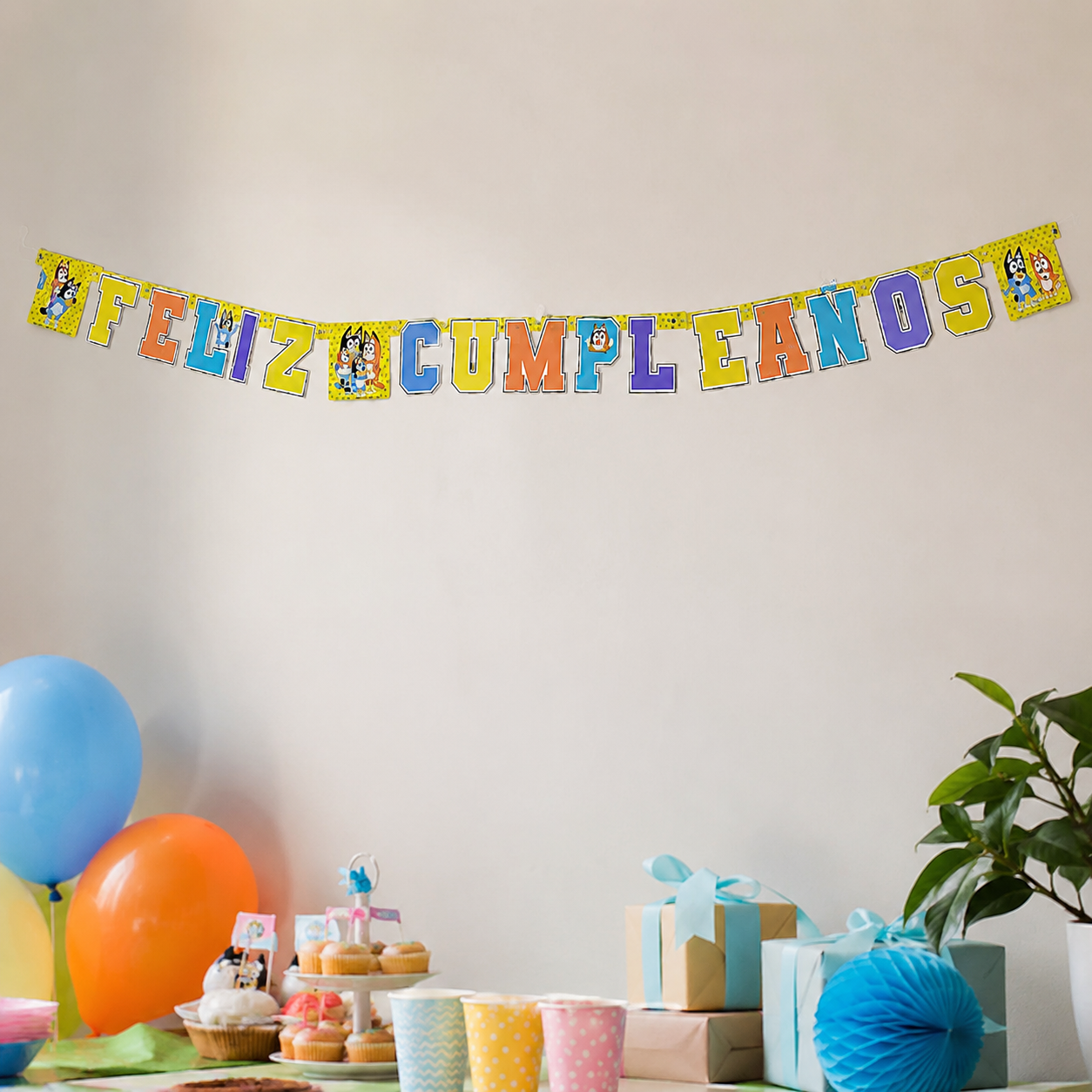 Pack Decoración Cumpleaños Bluey para 30 Personas
